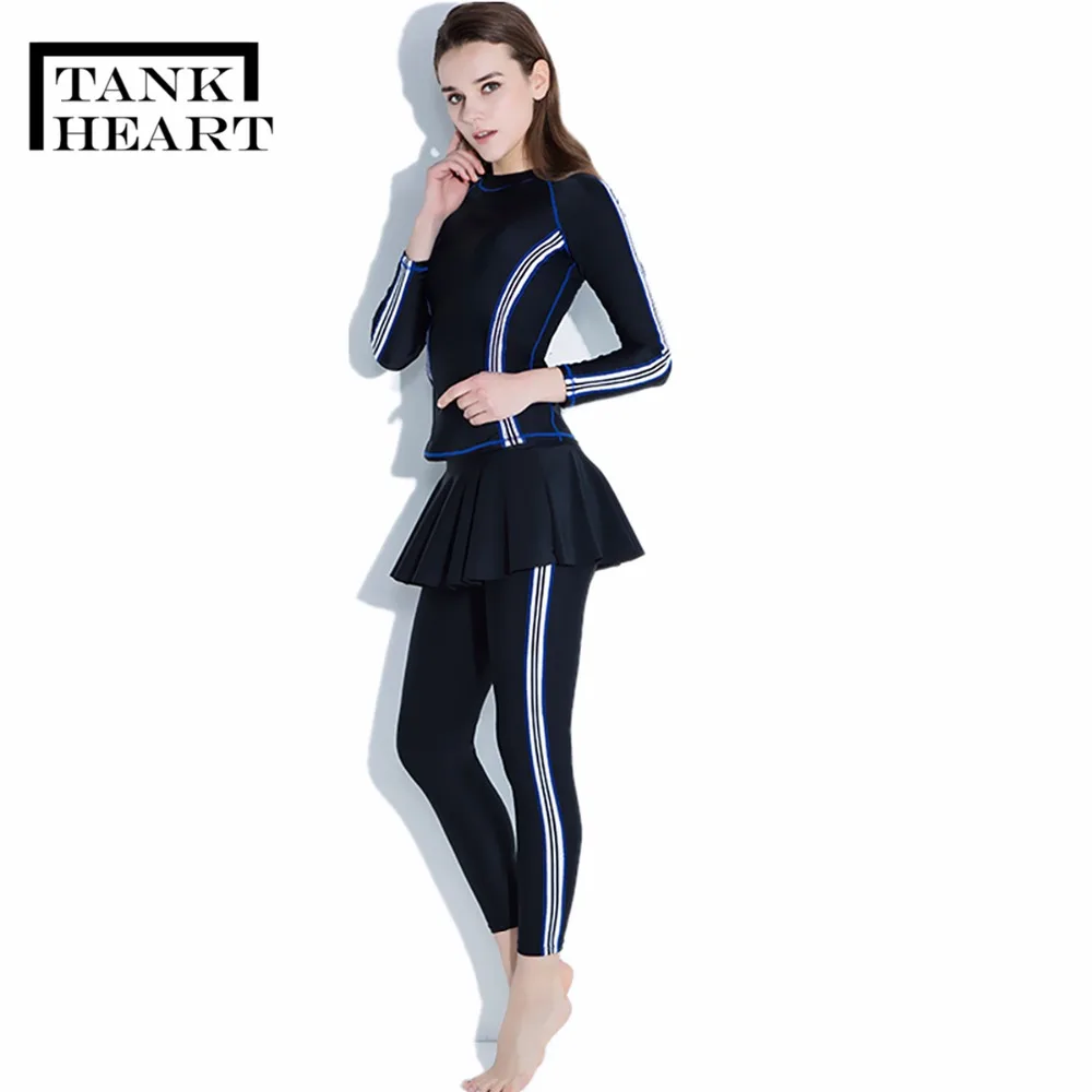 

Tank Heart Tankini Set Rash Guard Rashguard Women Lycra Surf Swimwear Long Pants Long Sleeve Swimsuit Rowing Sport Swimdress XXL