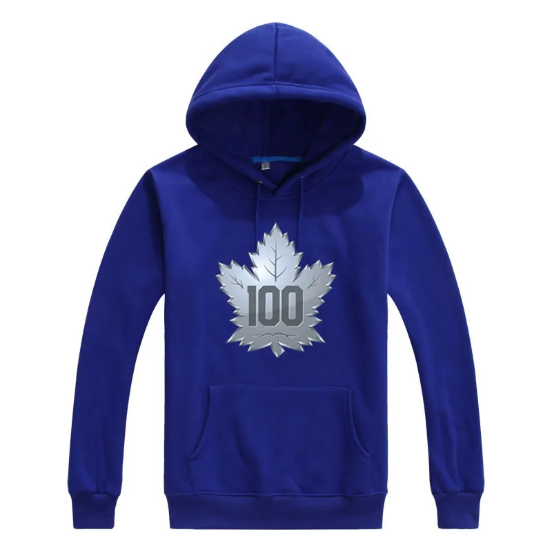 Aziatische Maat 2017 Maple Leafs Onthullen 100th Anniversary logo 100 jaar Mannen Sweashirt Vrouwen Toronto hoodies 1023-5