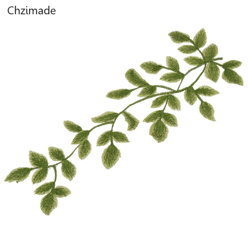 Chzimade, 2 шт./лот, 29X12 см, Зеленый лист, Венеция, кружево, вышитый патч, для шитья, нашивки, аппликация для свадебного платья, товары для рукоделия