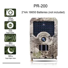 Suntekcam PR-200 Trail camera 12MP 49 шт. 940nm IR светодиодный охотничий фотоаппарат IP56 Водонепроницаемая 18650 батарея Дикая камера ночного видения