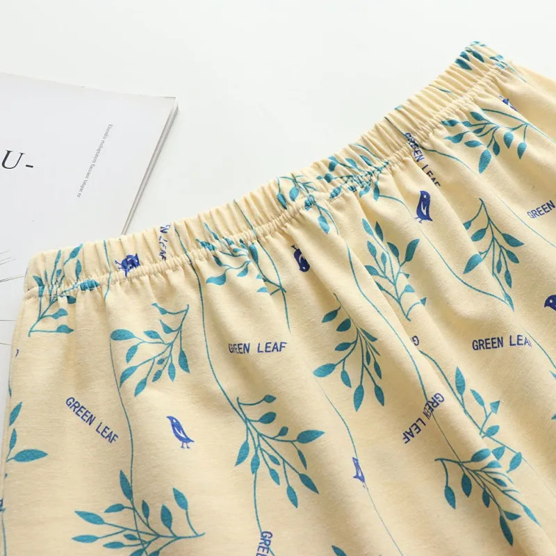 Летние хлопковые пижамы с принтом для женщин Harajuku плюс размер новые удобные пижамные штаны Свободные домашние шорты на шнурке