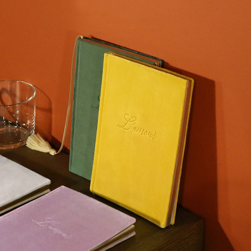 

Kawaii Simple Solid Color Velvet Cover Notebook Stationery Diary Agenda Notepad Weekly Planner Travel School Supplies sl1832