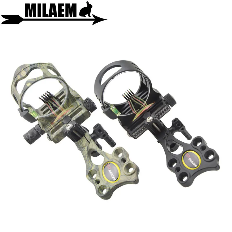 

1pc Archery Compound Bow Sight 5pin 019" Optical Fiber Micro Adjustable Bow Sight with Light Outdoor Shooting Accessories