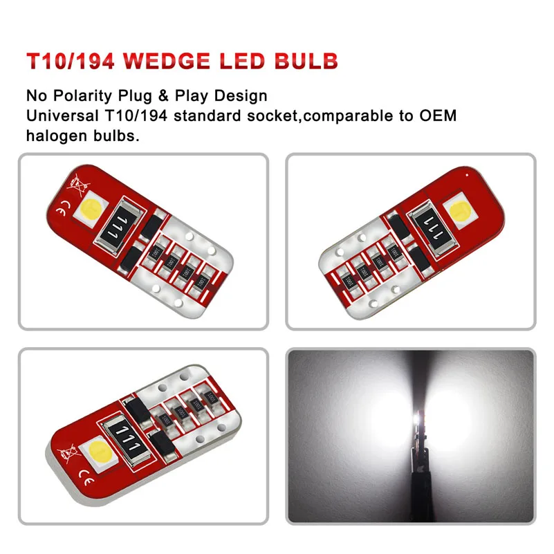 10 шт. T10 светодиодный светильник W5W 168 194 светодиодный светильник на танкетке для салона автомобиля Освещение номерного знака для Toyota Camry Yaris Mitsubishi Mazda Lexus