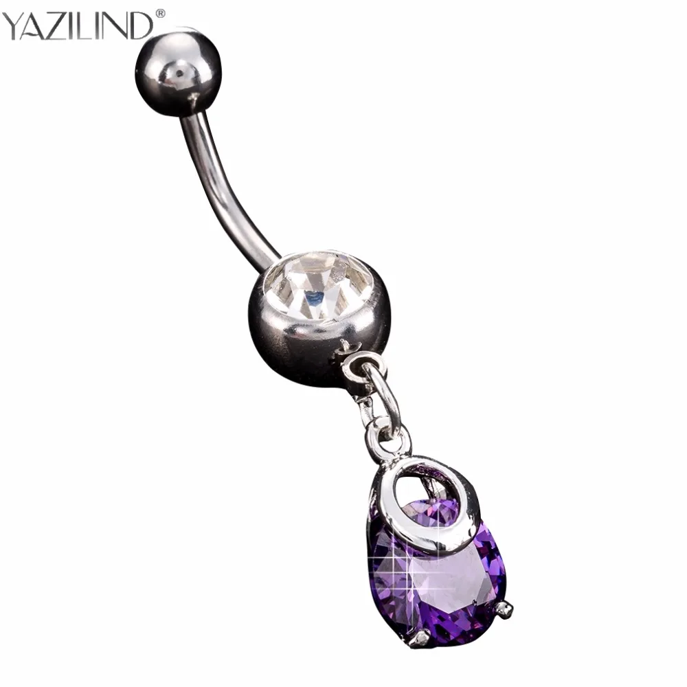YAZILIND 7Colors Medical Stainless steel Belly Button Ring Body Jewelry