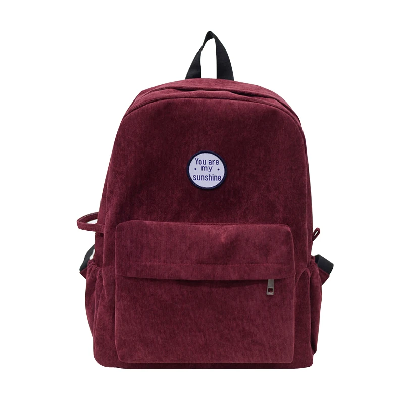 Buy 2018 Girls School Backpack Women Fashion Corduroy