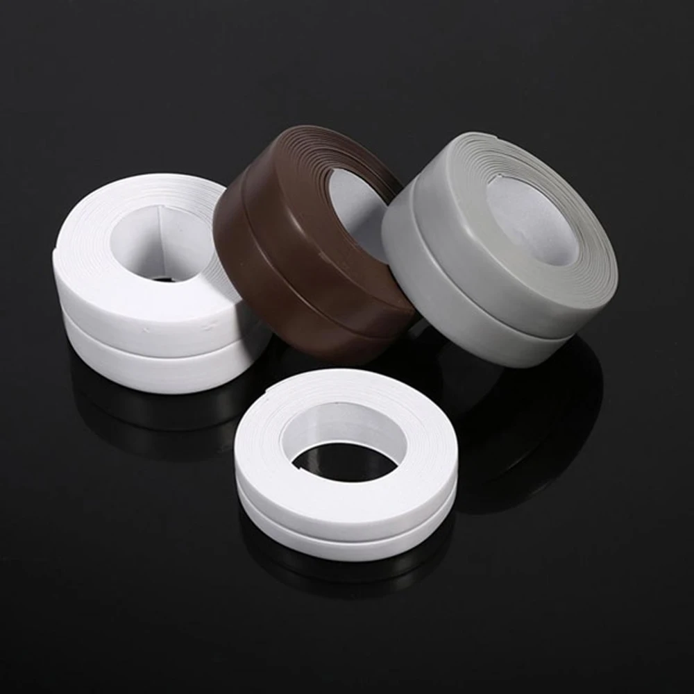 White Protective Sealer Tape Self Adhesive Bath Wall Sealing Strip Sink Basin Edge Trim Kitchen Tool Moisture-proof Anti-mildew