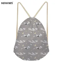 INSTANTARTS милая собака далматинец Печать Фитнес Спортивная сумка модные женские мужские 3D мешочек с завязками рюкзаки для хранения путешествий на открытом воздухе