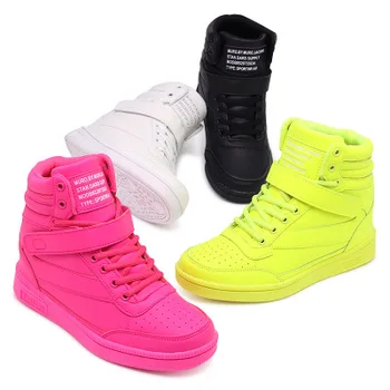 

2019 Winter Hot sale Women Boots Outdoor Sport Breath Running Shoes Candy Color Height Increasing Warm Flat Sneakers