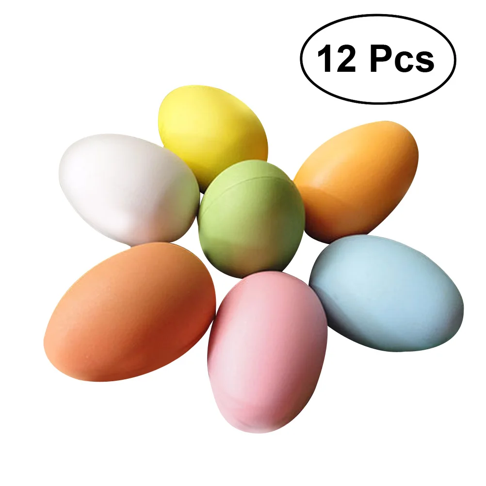 BESTOYARD 12pcs/set DIY Painting Graffiti Plastic Fake Eggs Simulation