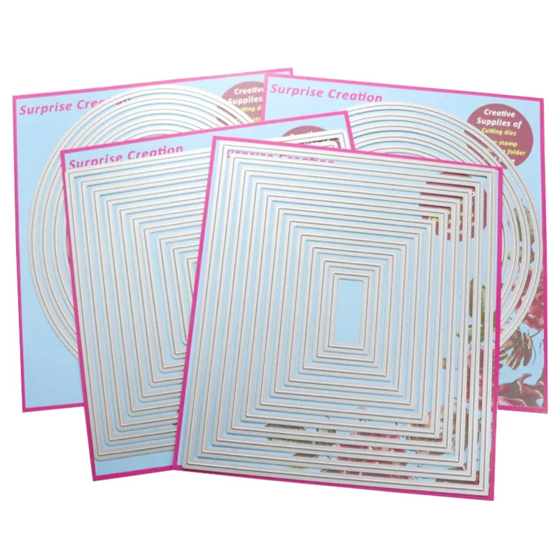 

4-Set Large Cutting dies Rectangle Square Circle & Oval Cardmaking & Scrapbooking DIY Craft stencil