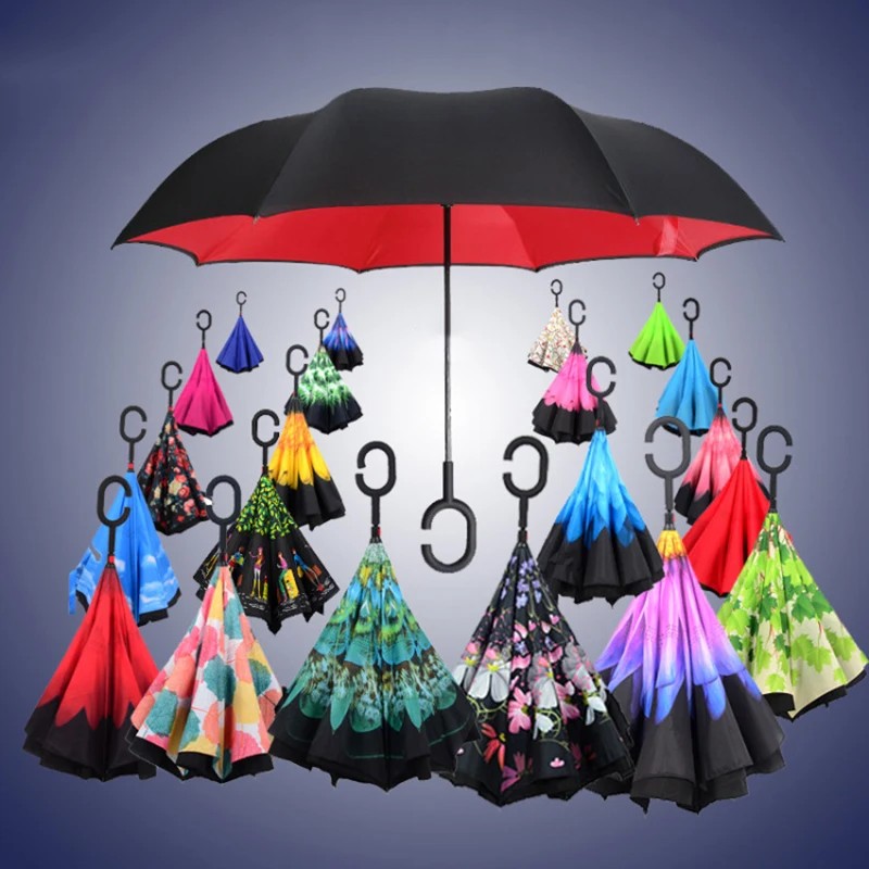 

Release your hands Multipurpose reverse umbrella Alloy and polyester fibers Sunny and Rainy inverted umbrella Umbrella Coating