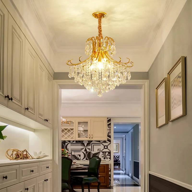 

Ceiling Suspension Modern K9 Crystal Chandelier led avize lustre moderno Gold Silver Chandelier lighting Drop ship