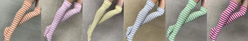 Doll Accessories 1Pairs 1/6 Doll Socks Stripe Blyth Socking Fit Azone Kurhn OB Momoko Barbies Blyth