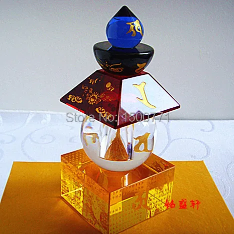 

All Buddha secret heart whole body relics treasure trunk tower 5*5 colorful crystal five wheel tower stupa 12cm high shipping
