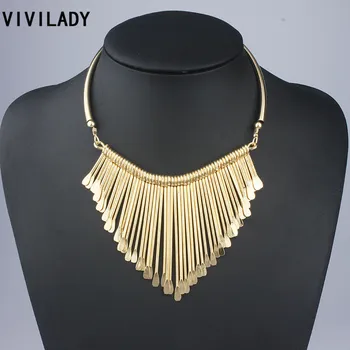 

VIVILADY Fashion Chokers Maxi Necklaces Heavy Metal Chain Women Mother Statement Gold Color African Jewelry Birthday Gifts BFWS