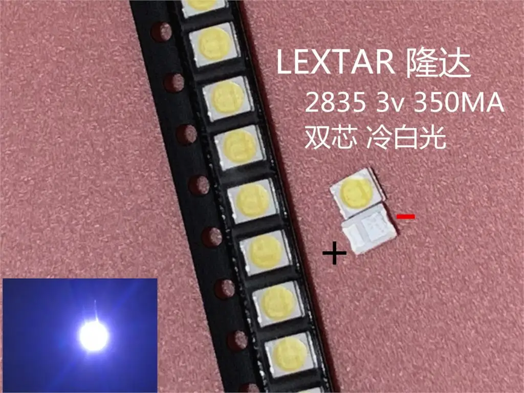 50 шт.,, LEXTAR 2835 3528 1210 3 в 1 Вт-2 Вт SMD светодиодный для ремонта ТВ Подсветка холодный белый ЖК-дисплей Подсветка светодиодный