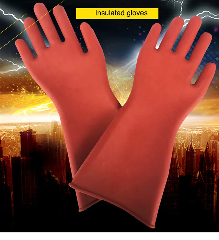 Insulation Gloves 12KV20KV25KV35 KV Anti-electric Labor Safety Leakage prevention Rubber Gloves Electrician Insulating Glove (1)
