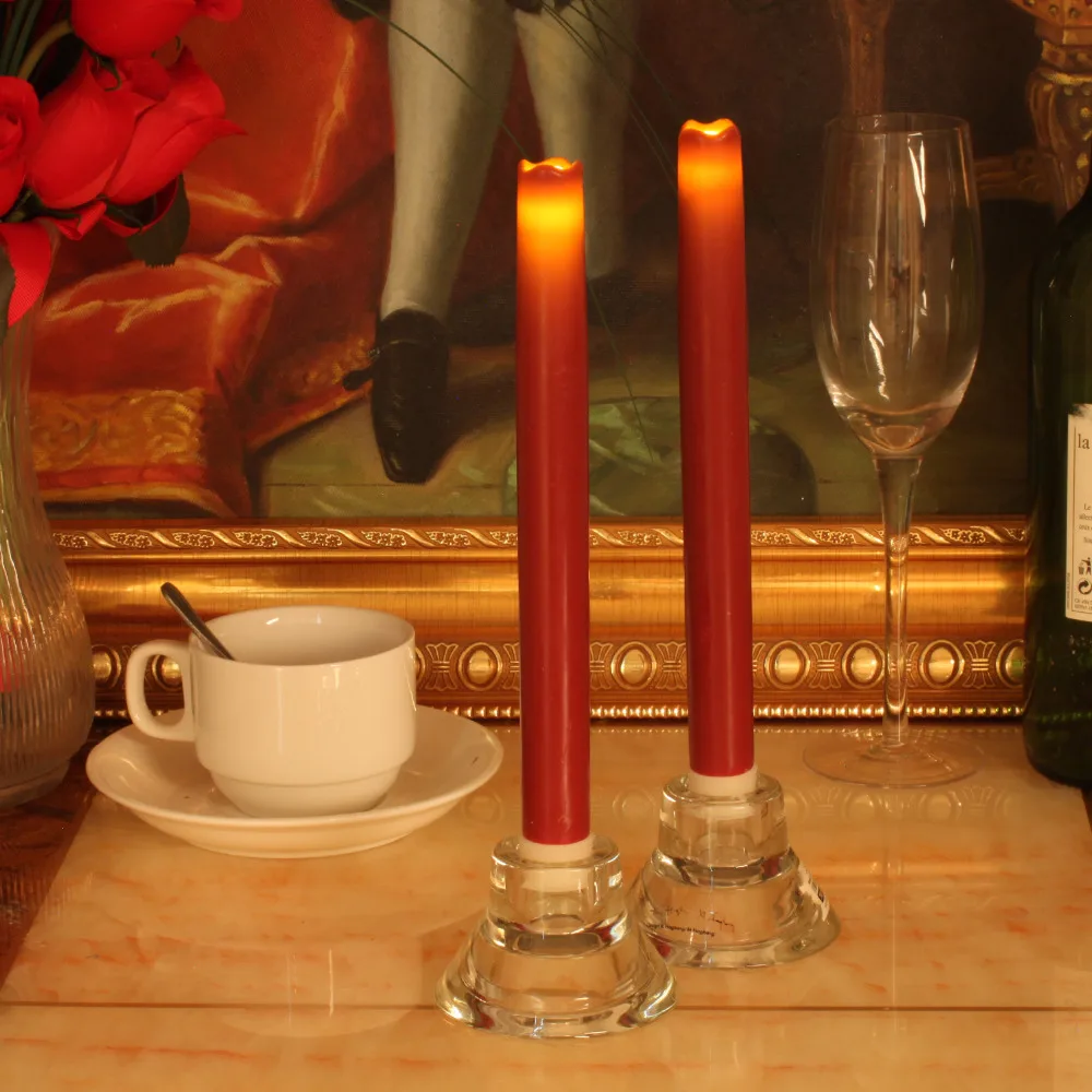 Home Impressions 2pcs LED Taper Candle Battery Operated Smooth Flameless Wax Led Candle Lights