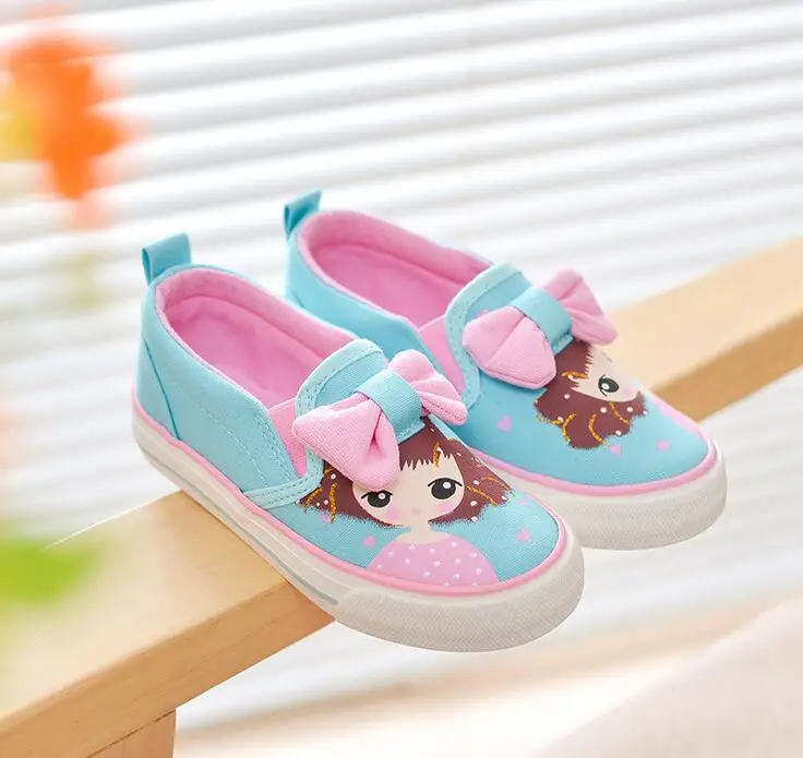 

Children Sneakers Girls Canvas Shoes For Kids Denim Breathable Bow Flat Low Casual Baby Shoes Big/Little Kids Sports Shoes