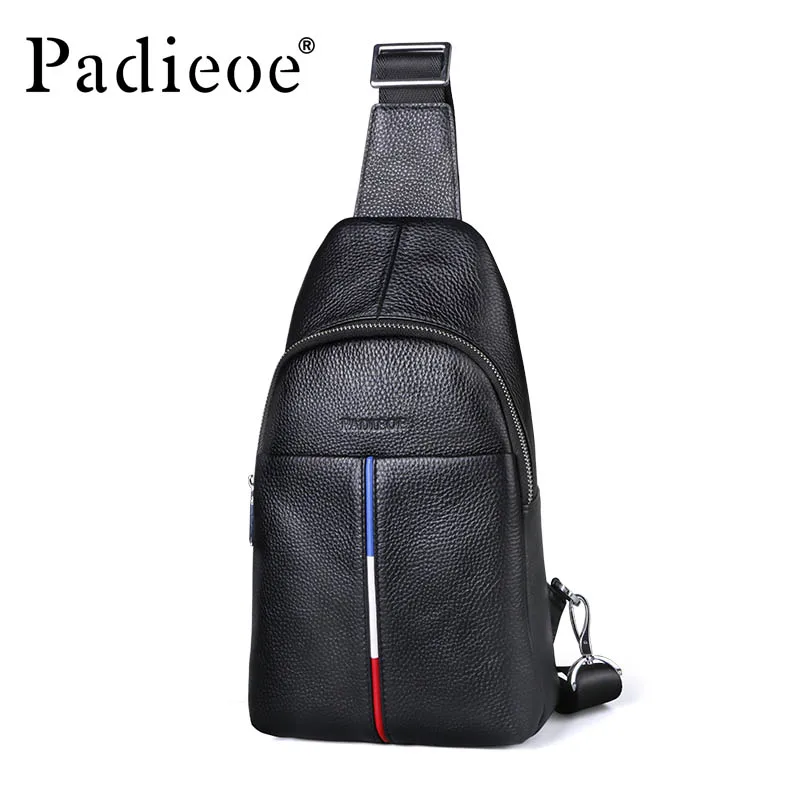 Schulter Leder Reise Taille Sling Brust Männer Mode Casual Taschen Padieoe Pack Echte Bag Messenger vqgwpHx6
