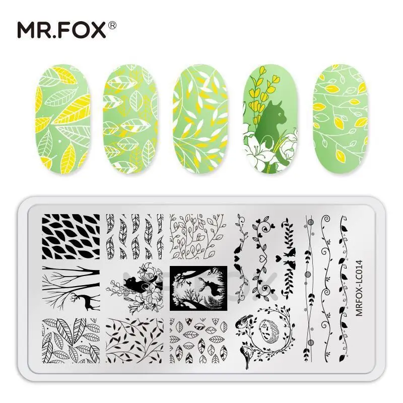 1 шт для дизайна ногтей штамп штамповка изображения пластины прямоугольные цветы Любовь геометрические формы узоры DIY Дизайн ногтей Маникюрные штамп пластины - Цвет: MRFOX-LC014