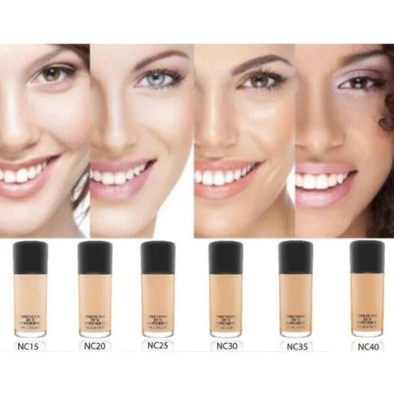 

Beautiful Women Makeup Fluid Foundation Make Up 30ml SPF 15 Fond and Pump luxry 6 Color