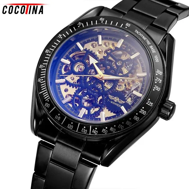 

Sport Design Bezel Golden Automatic Watch Mens Mechanical Skeleton Watches Top Brand Luxury Montre Homme Clock Men Wrist Watch