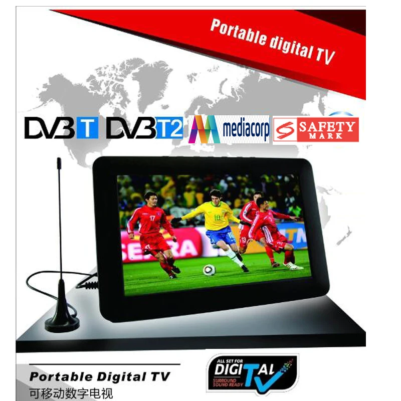 7-дюймовый портативный мини dvb-t2 цифровой телевизор совместим с dvb-t/h264 dvb t2 tv usb