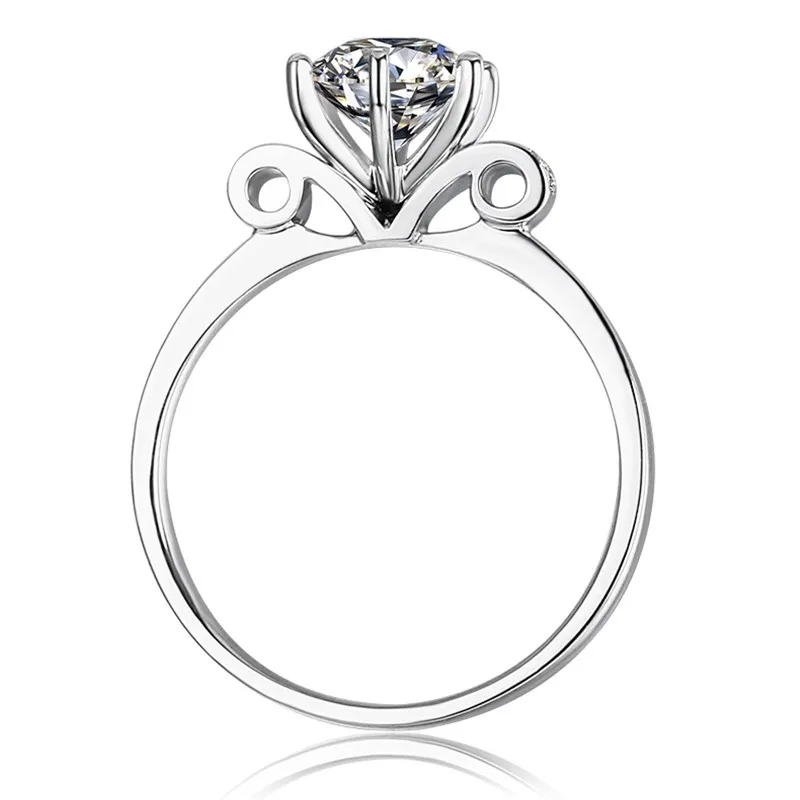 

14K White Gold New Popular Moissanite Positive Ring 0.6CT Fine Diamond Ring for Women Engagement AU585 Jewelry G14K Stamped