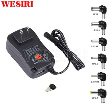Adaptador dc de 3v 4.5v 5v 6v 7.5v 9v 12v 2a 2.5a ac dc ajustável fonte de carregador universal 30w, adaptador de energia