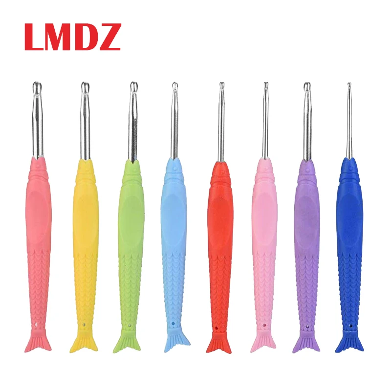 

LMDZ 8Pcs/Set Soft Rubber Handle Crochet Hook Kit 2.5-6.0mm TPR Knitting Needles Hook Crochet Hooks Loom Tool Band DIY Crafts