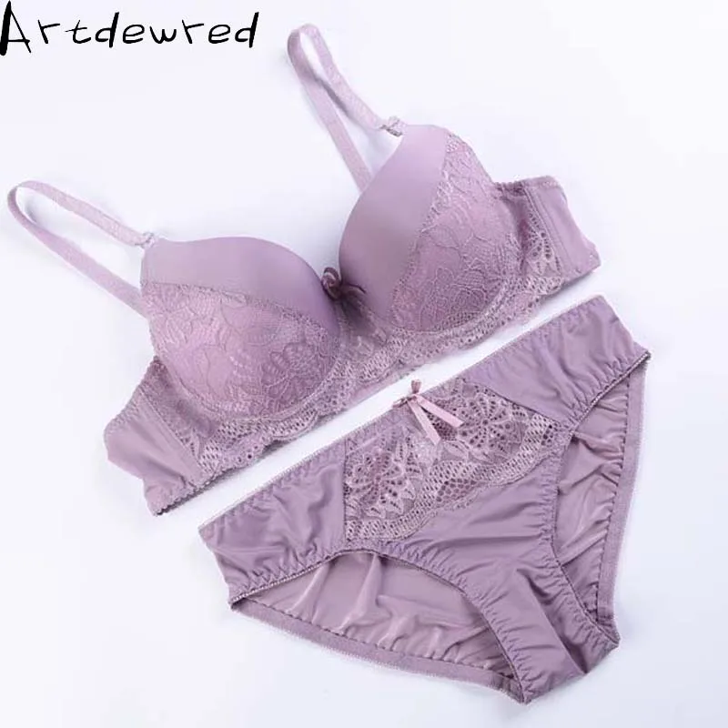 Artdewred ABC sexy bra set lace push up women underwear panty set cotton refreshing bra brief sets France lingerie suit