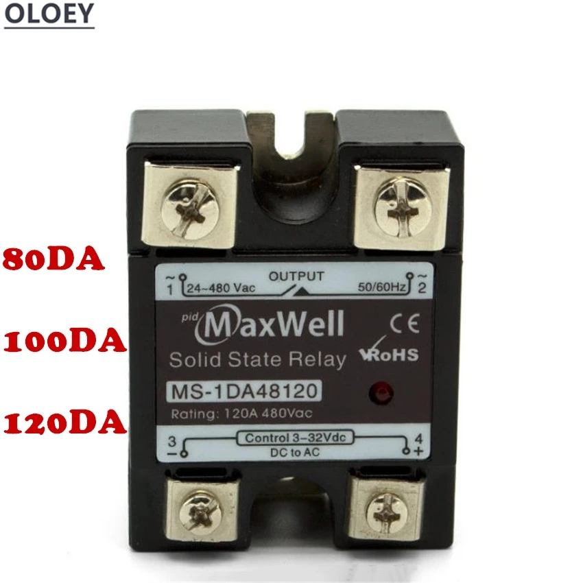 

10PCS Single-phase DC-controlled AC solid-state relay SSR-80 100 120DA / MS-1DA4810 High-quality 480V
