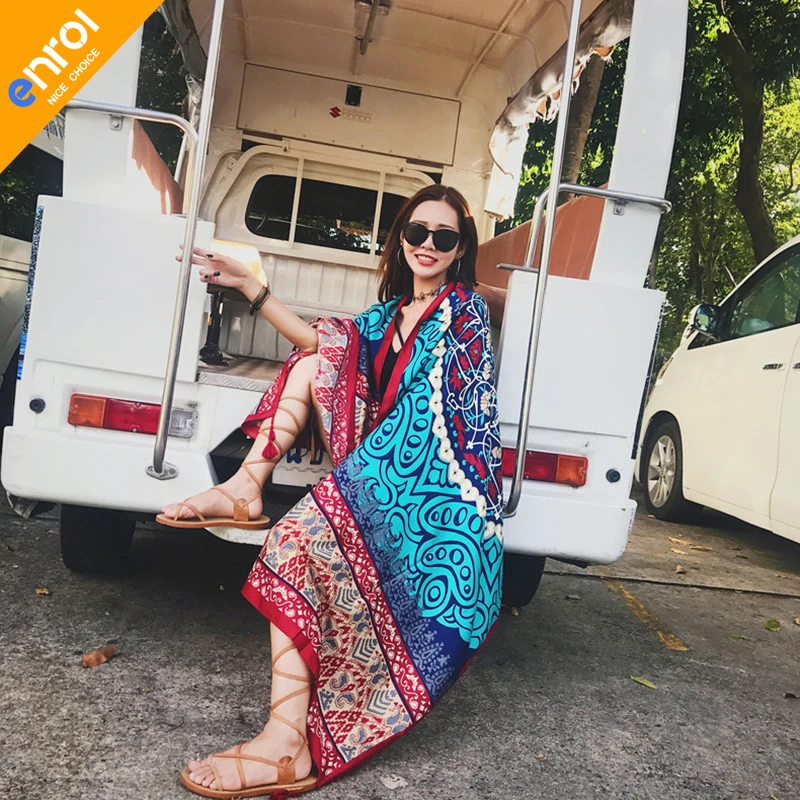 

Beach Towel Chiffon Large Reactive Printing Beach Towels Serviette De Plage Adulte 2018 Bath Towel