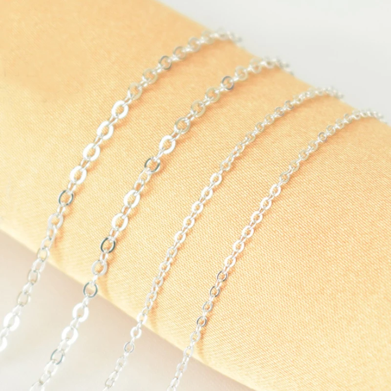 Ожерелье из серебра 100% пробы круглой формы с крестом о образной формы|chain