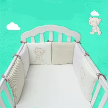 Детский комплект постельного белья из хлопка/плюша для новорожденных, детская кровать для малышей, льняная детская кроватка для бортики для кроватки