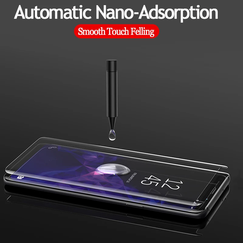 Закаленное стекло для Samsung Galaxy Note 9 8 10 Pro S8 S9 S10 Plus УФ пленка с полным наклеиванием