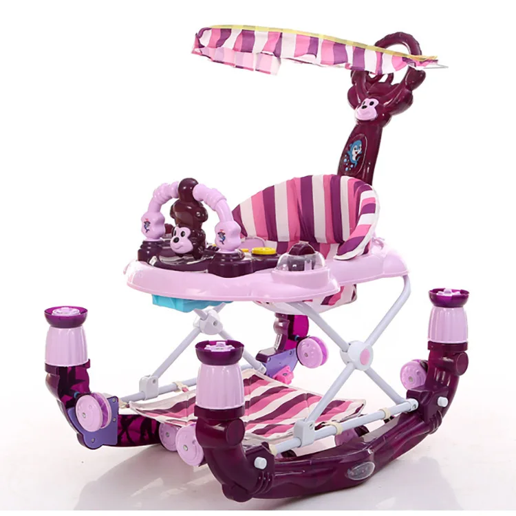 

2018 New Baby Walkers Help Car Side Children Turn Multi-function Folding Music Rocking Horse with A Undertakes