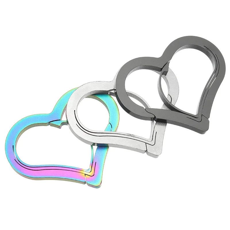 

Outdoor Heart Shape Carabiner 3 CR 13 Steel Climbing KeyChain Clip D Buckle Hook Gear Multi buckles Rock Portable EDC Tools