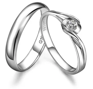 Amazon Com Loversring Couple Ring Bridal Set His Hers White Gold Plated Cz Stainless Steel Wedding Ring Band Set Jewelry