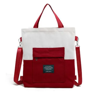 

New Pachwork Canvas Shoulder Bags Environmental Shopping Bag Women Cotton Canvas Fabric Eco Tote Bag Bolso Mujer
