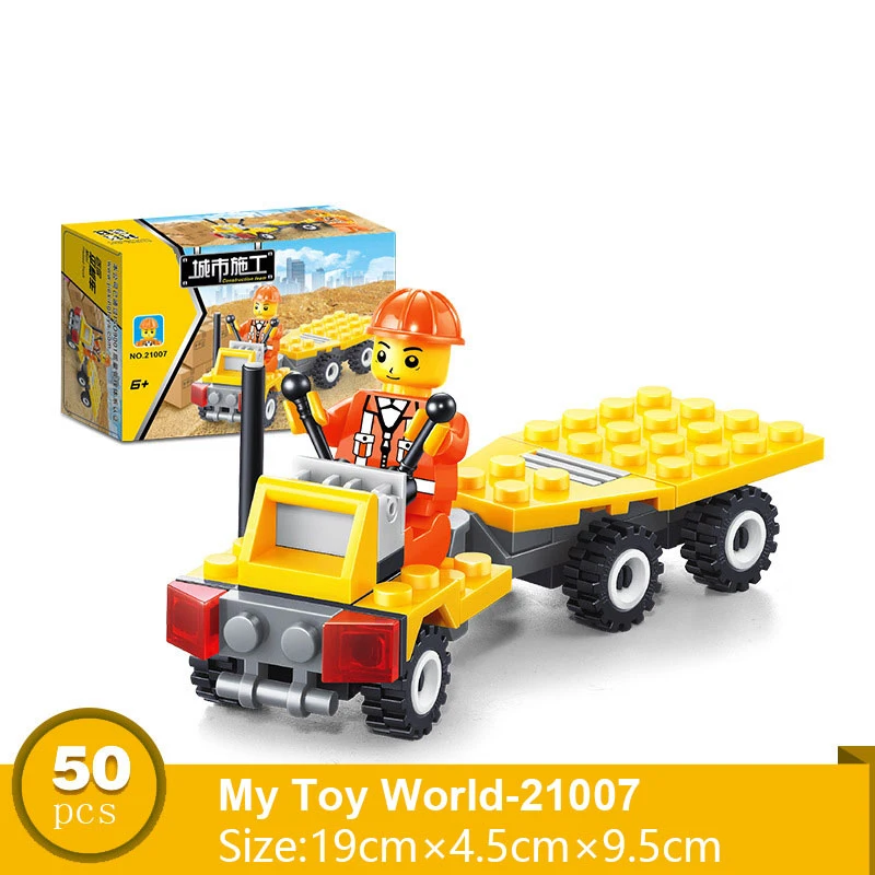 12 Kinds Playmobils Original Mini Transportation Block Car Building Blocks Compatible legoeING Duplos City Solider Police Bricks