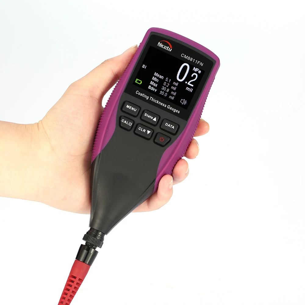 

Intelligent coatings feeler gauge Digital Coating Thickness Gauge Fe/NFe Single & Continuous Measure Alarm Adjustable Brightness