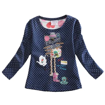 VIKITA T Shirts Children Kids Child T-Shirt Long Sleeve T Shirt For Girls Tops Baby Tshirt Tee Shirt Fille Girls Clothes L328 4