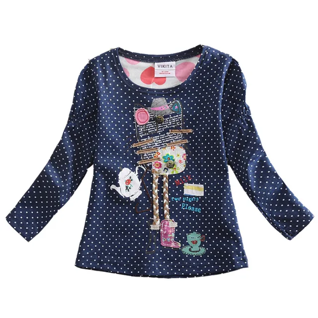 VIKITA T Shirts Children Kids Child T-Shirt Long Sleeve T Shirt For Girls Tops Baby Tshirt Tee Shirt Fille Girls Clothes L328 4