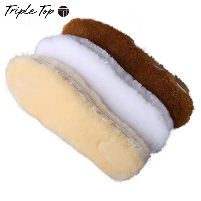 TripleTop удобные зимние сохраняющие тепло дышащие теплые шерстяные стельки меховая обувь колодки