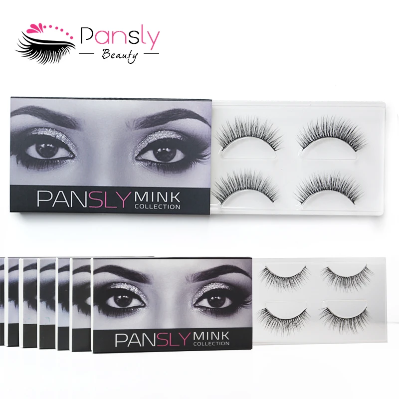 

4pcs/2Pairs 3D Natural False Eyelashes Hand Made Eyelashes Chemical Fiber False Eyelashes Curl with Box Newyear Gift