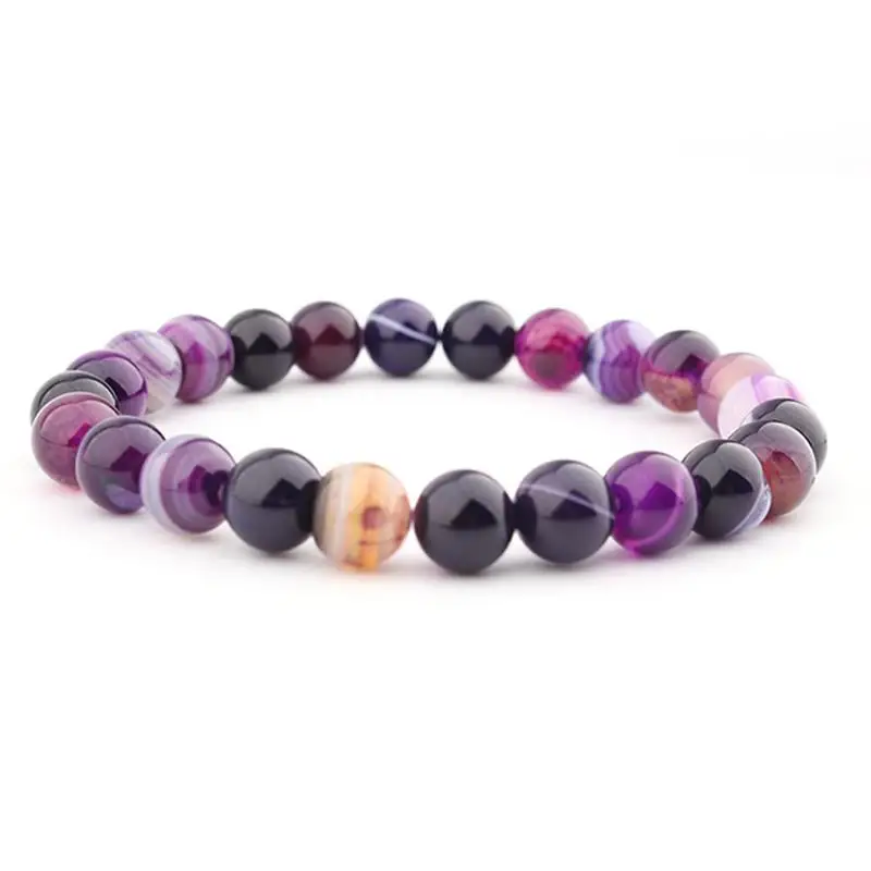 

Transfer Luck Purple Bead Bracelet Chakra Yoga Volcanic Stone 8mm Natural Round Stone Beads Bracelets For Women MEAJOE