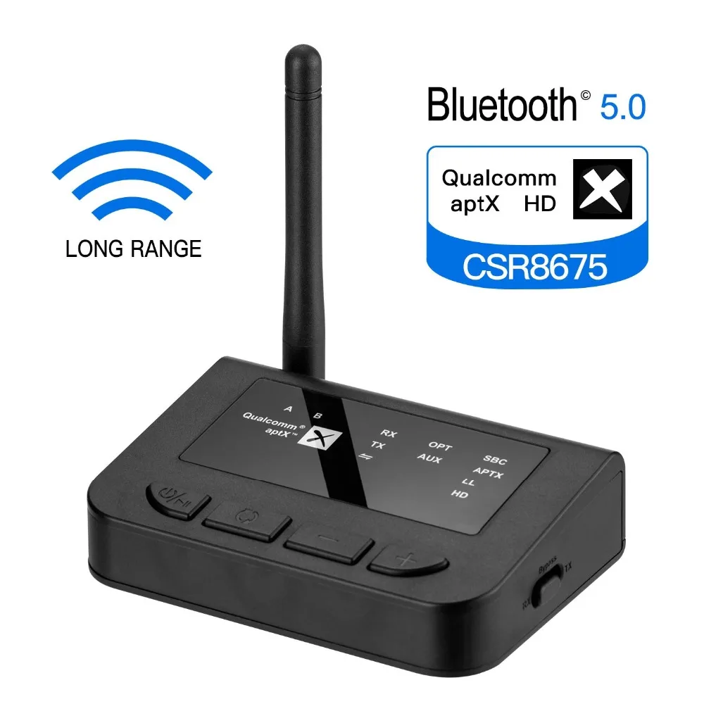 Bluetooth 5 0 CSR8675 Class I большой диапазон Aptx HD низкая задержка SPDIF Оптический RCA Aux 3 мм